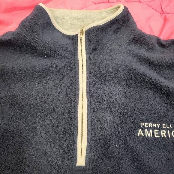 BUNDLE Perry Ellis America Active size XL Fleece Pullover Navy Blue with Gray - Picture 9 of 10